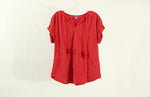Laura Scott Red Heathered Embroidered Top | Size L