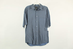 Claiborne Blue Patterned Button Down Shirt | L