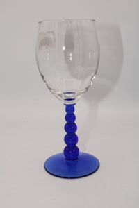 Blue Stemmed Wine Glass