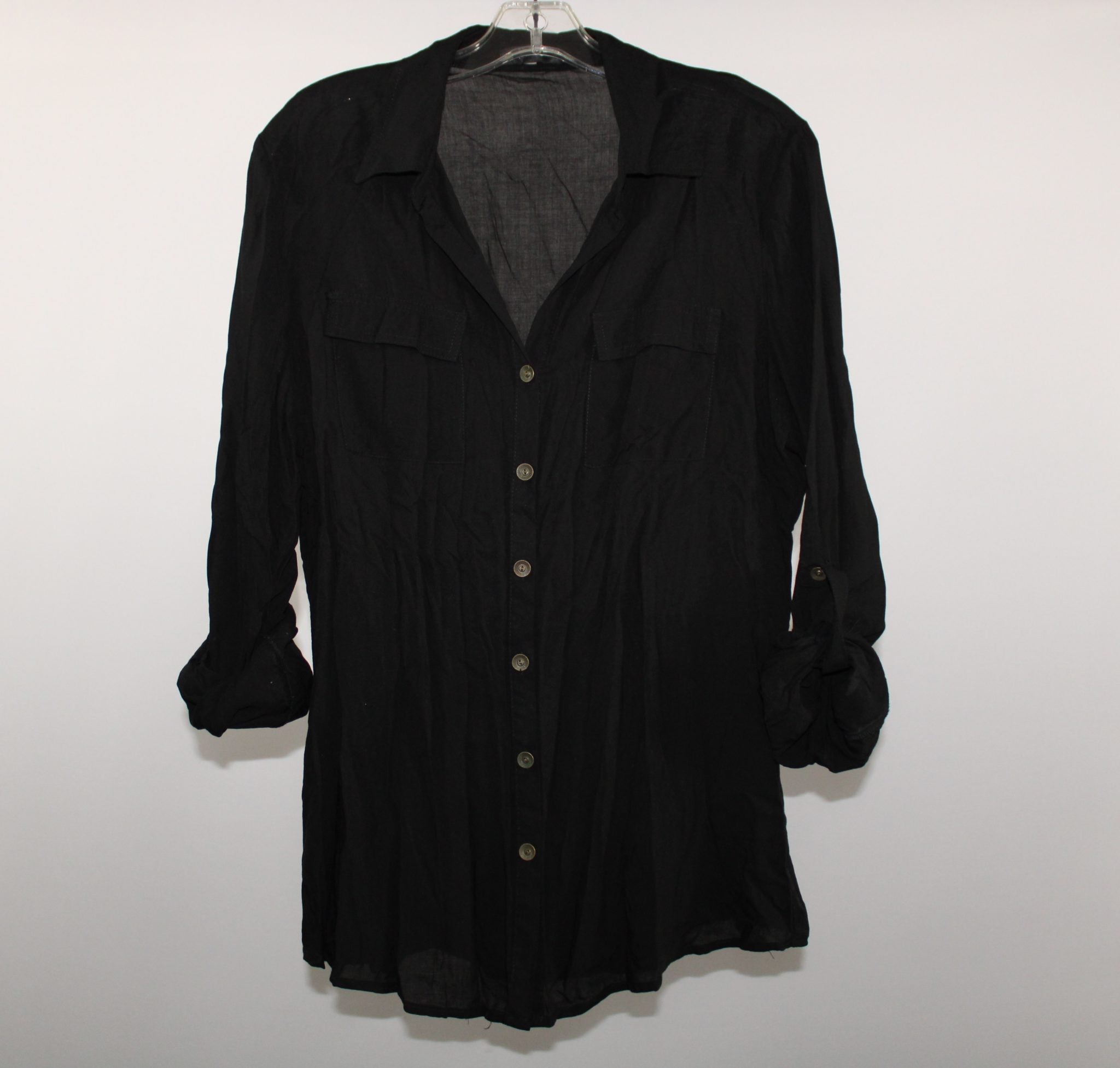Spense Black Button Down Shirt | M