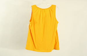 Basic Editions Yellow Beaded Top | Size L