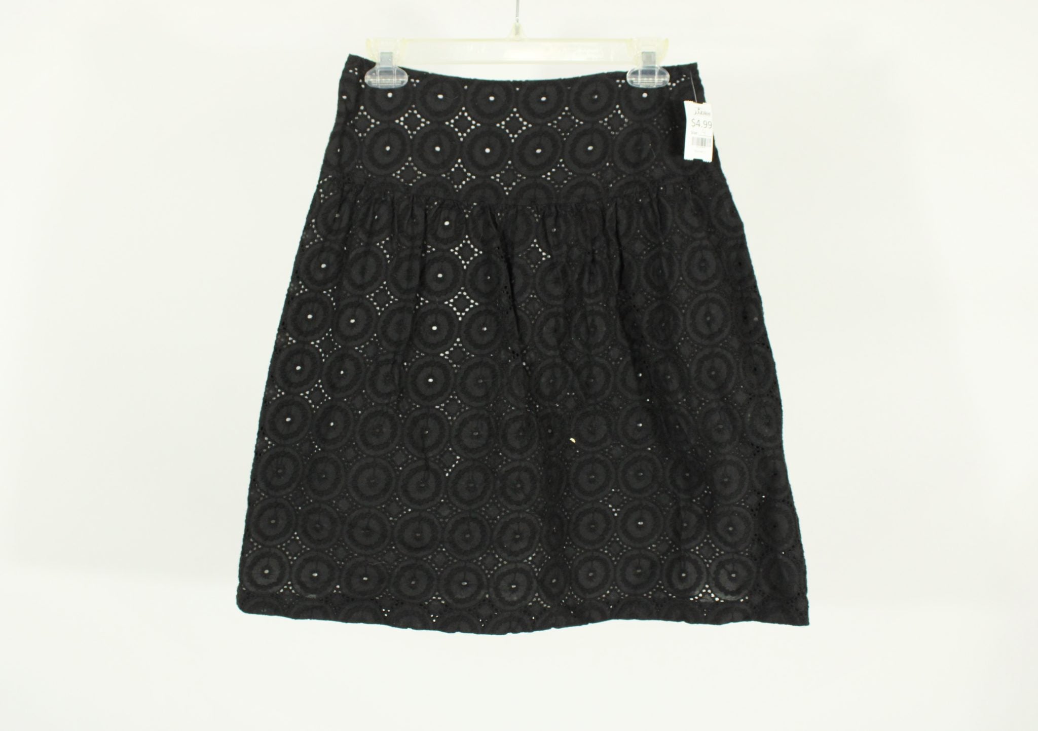 Apostrophe Black Eyelet Skirt | Size 4