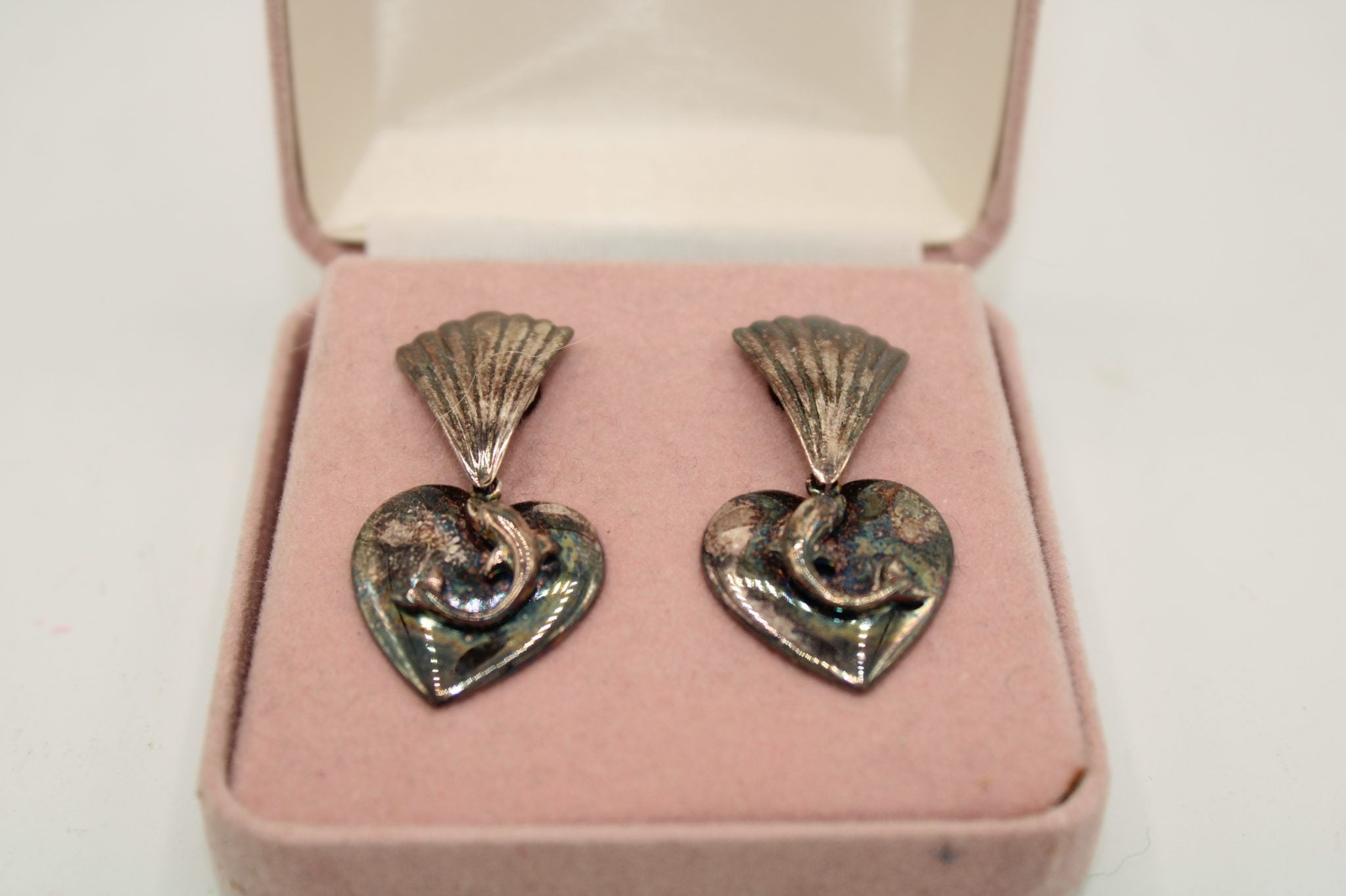 Dolphin with Heart Earrings