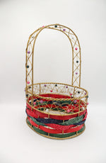 Gold Wire Beaded Basket