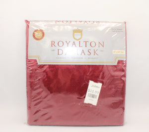 Royalton Damask 60" x 104" Oval Maroon Tablecloth