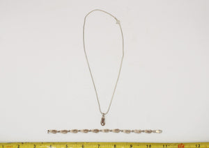 Sterling Silver Sandal Bracelet & Necklace Set