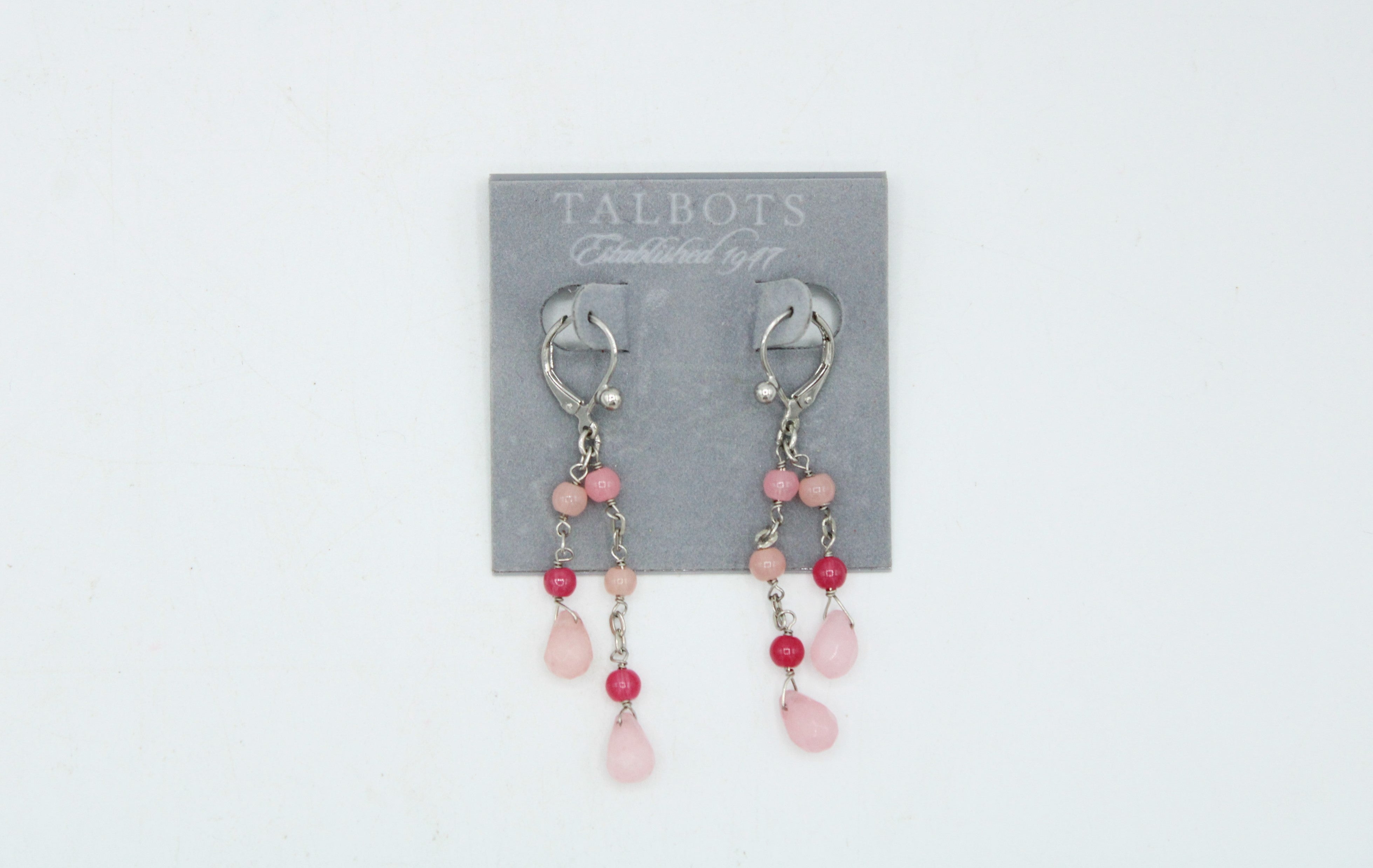 Pink Glass Beaded Earrings