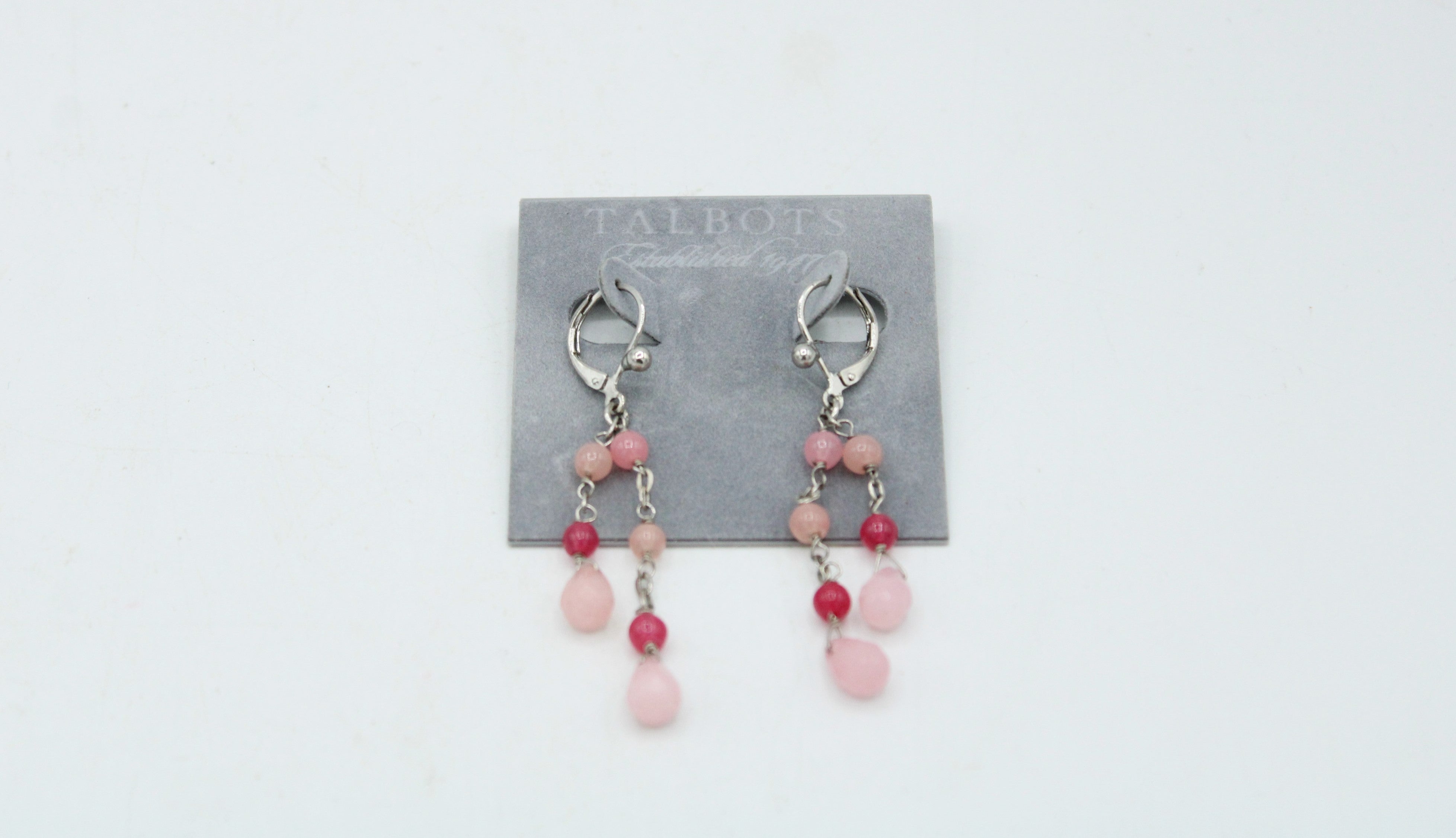 Pink Glass Beaded Earrings