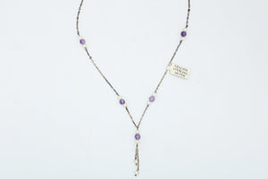 Genuine Sterling Silver Purple Beaded Necklace