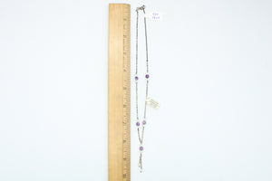 Genuine Sterling Silver Purple Beaded Necklace