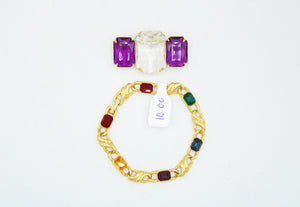 Avon Colorful Stone Bracelet & Pin Set