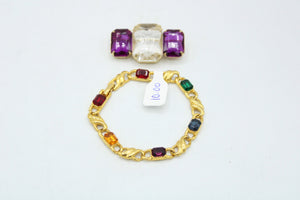 Avon Colorful Stone Bracelet & Pin Set