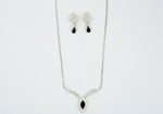 Black Stone Necklace & Earrings