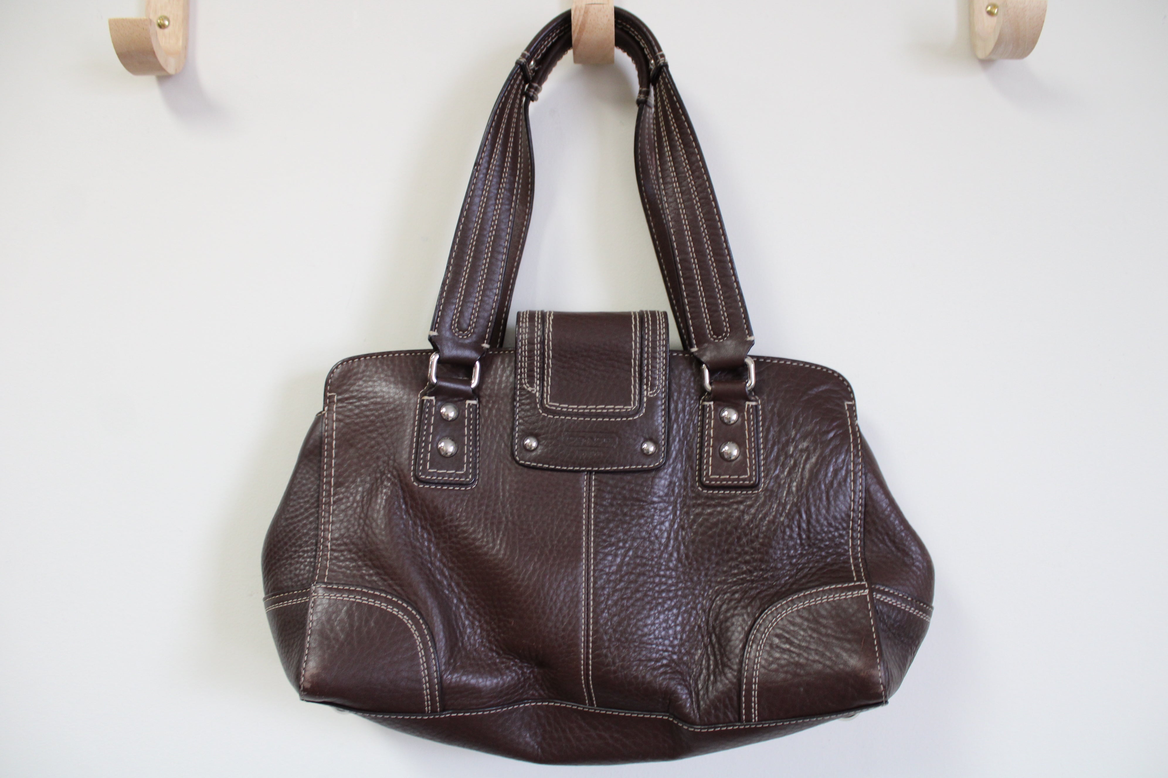 Vintage Coach Brown Leather Crossbody Handbag - Gem