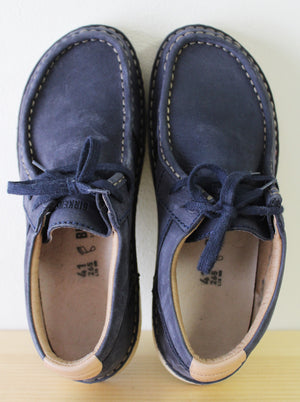Birkenstock PASADENA Blue Suede Lace Up Shoes | Ladies 10 Mens 8