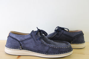 Birkenstock PASADENA Blue Suede Lace Up Shoes Ladies 10 Mens