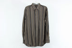 Kenneth Roberts Platinum Brown Striped Shirt | M