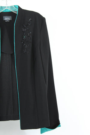 Dressbarn Collection Black Beaded Blazer | 10
