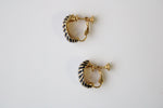 Napier Half Hoop Black Clip On Earrings