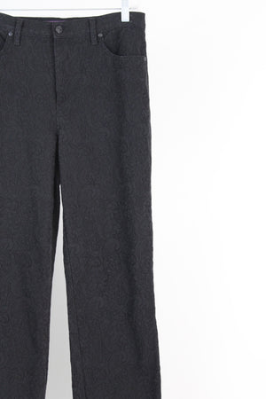 Gloria Vanderbilt Amanda Black Lace Textured Jeans | 8