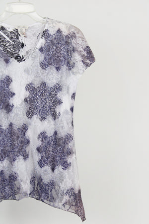 Brittany Black Purple Lace Top | S Petite