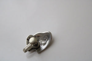 Vintage Sterling Silver Heart Screwback Earrings
