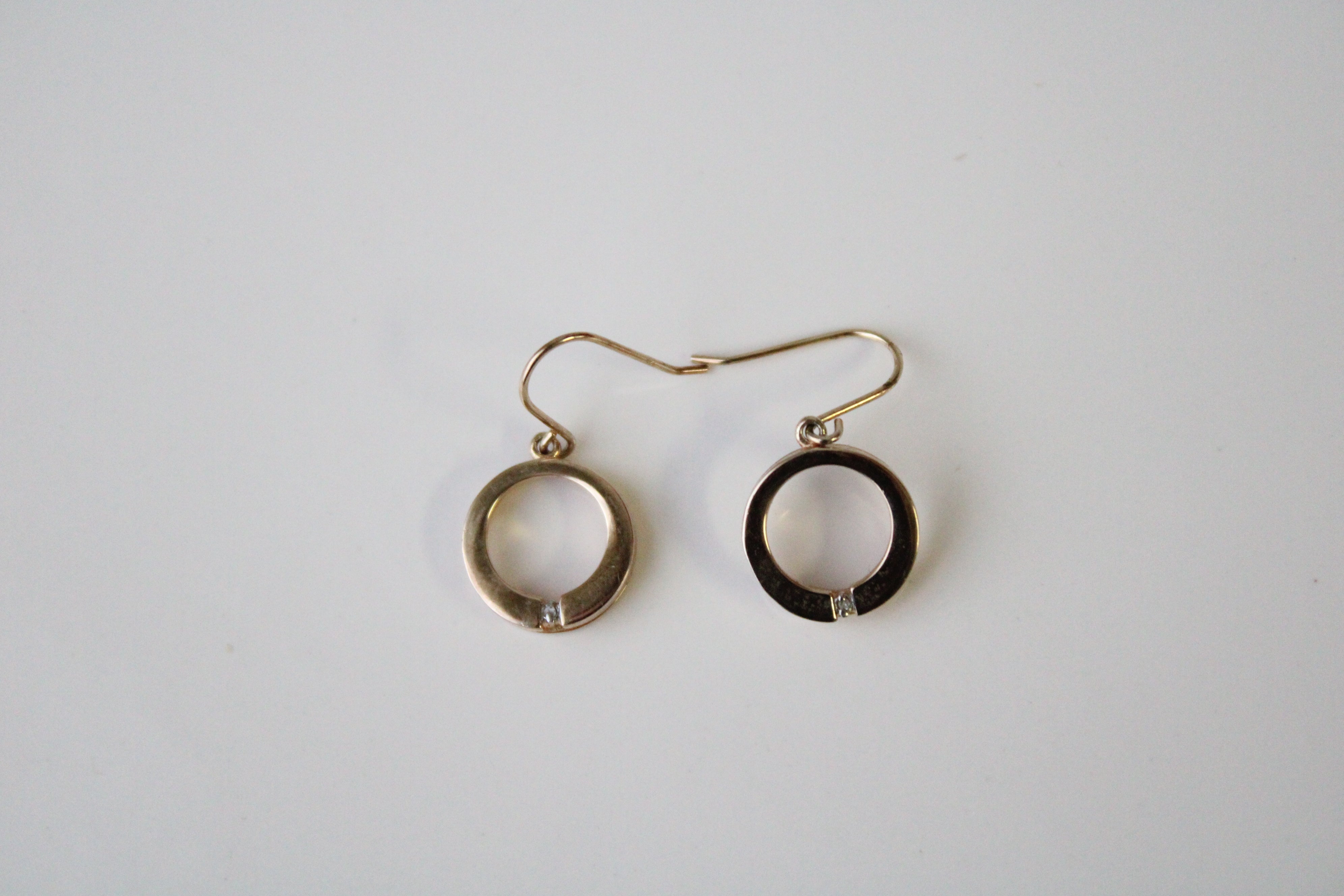 925 Gold Finish Circle Earrings