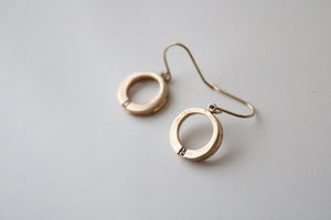 925 Gold Finish Circle Earrings