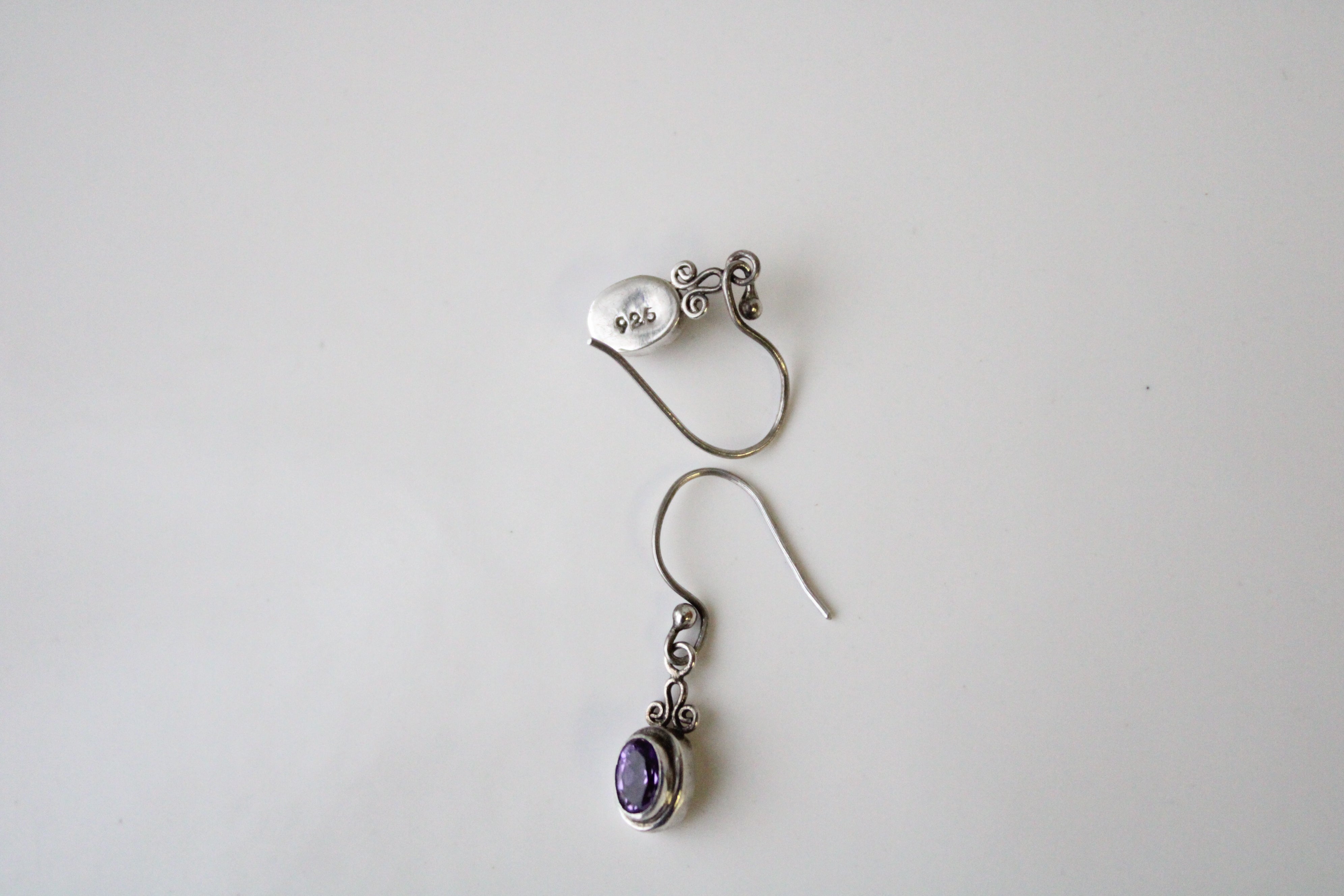 Sterling Silver Purple Stone Earrings