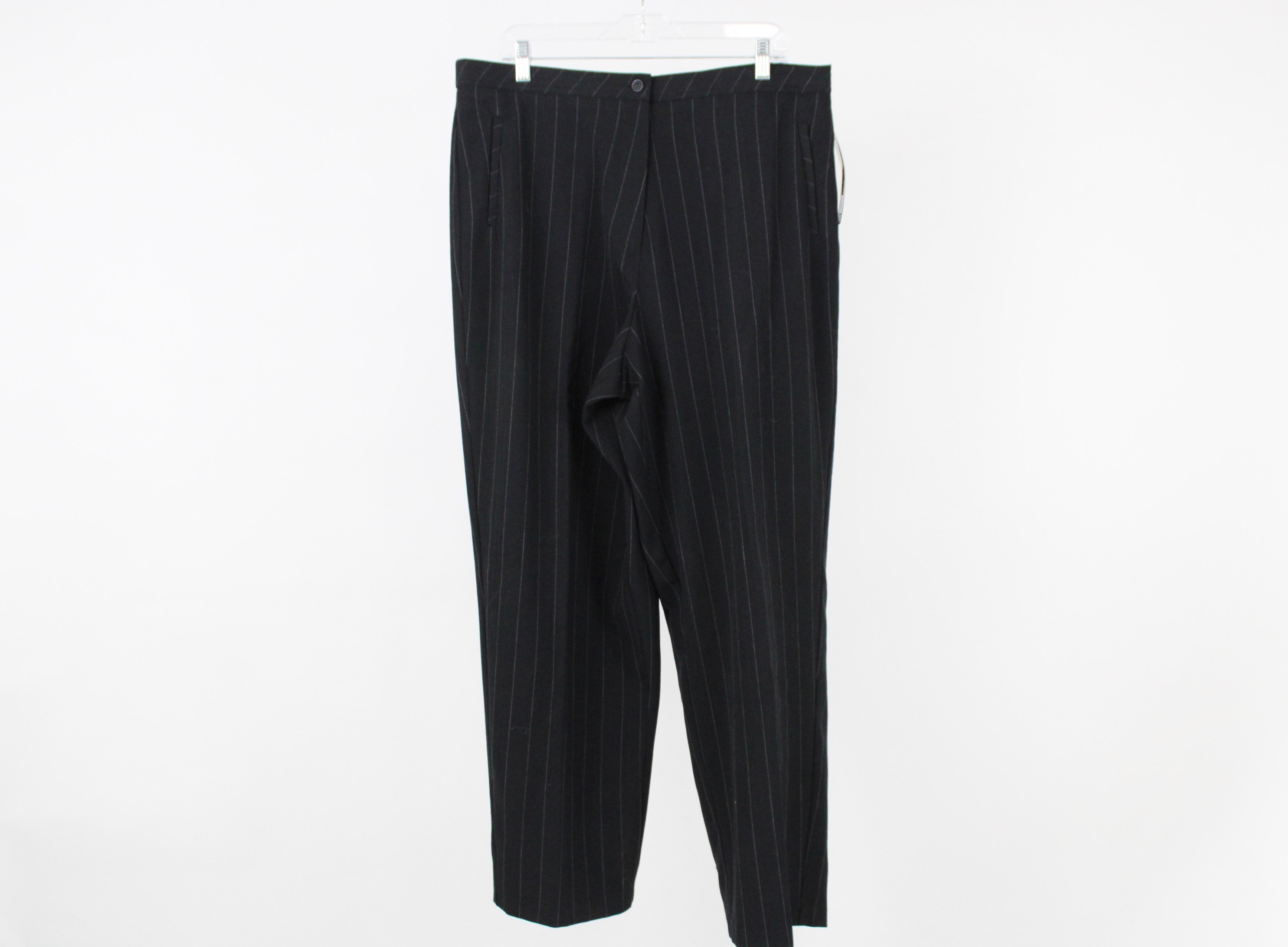 NEW Briggs New York Black Pinstriped Pants | 18