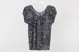 Kenneth Cole Reaction Black & White Short Sleeved Top | M