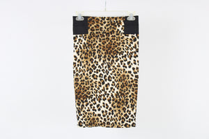Body Central Leopard Print Fitted Skirt | S