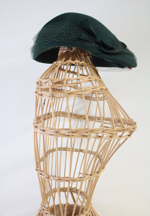 Beltone Hats New York Green Feather Antique Hat