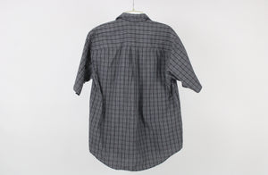 Van Heusen Gray Plaid Shirt | M 15-15 1/2