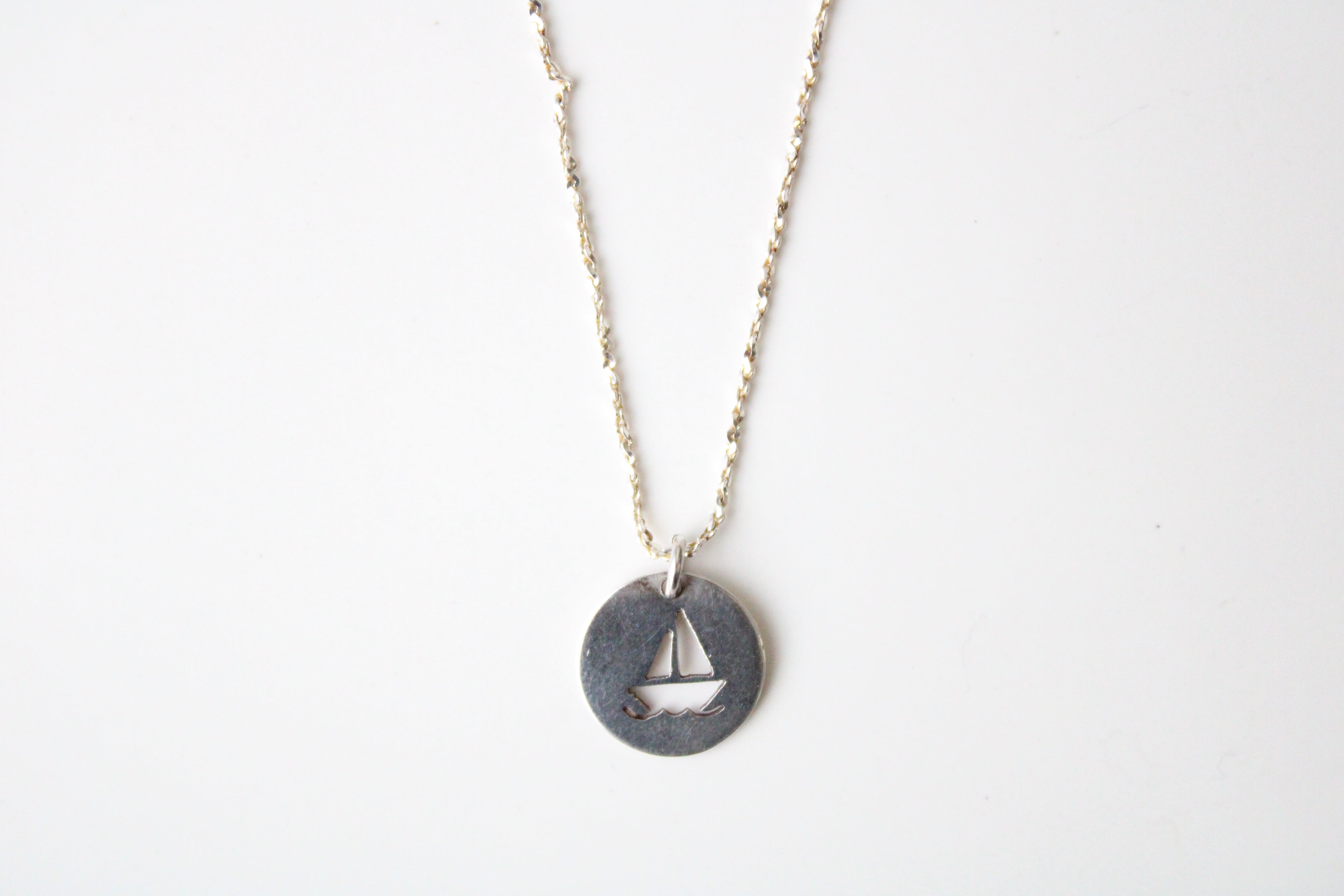 Sailboat Pendant Sterling Silver Necklace