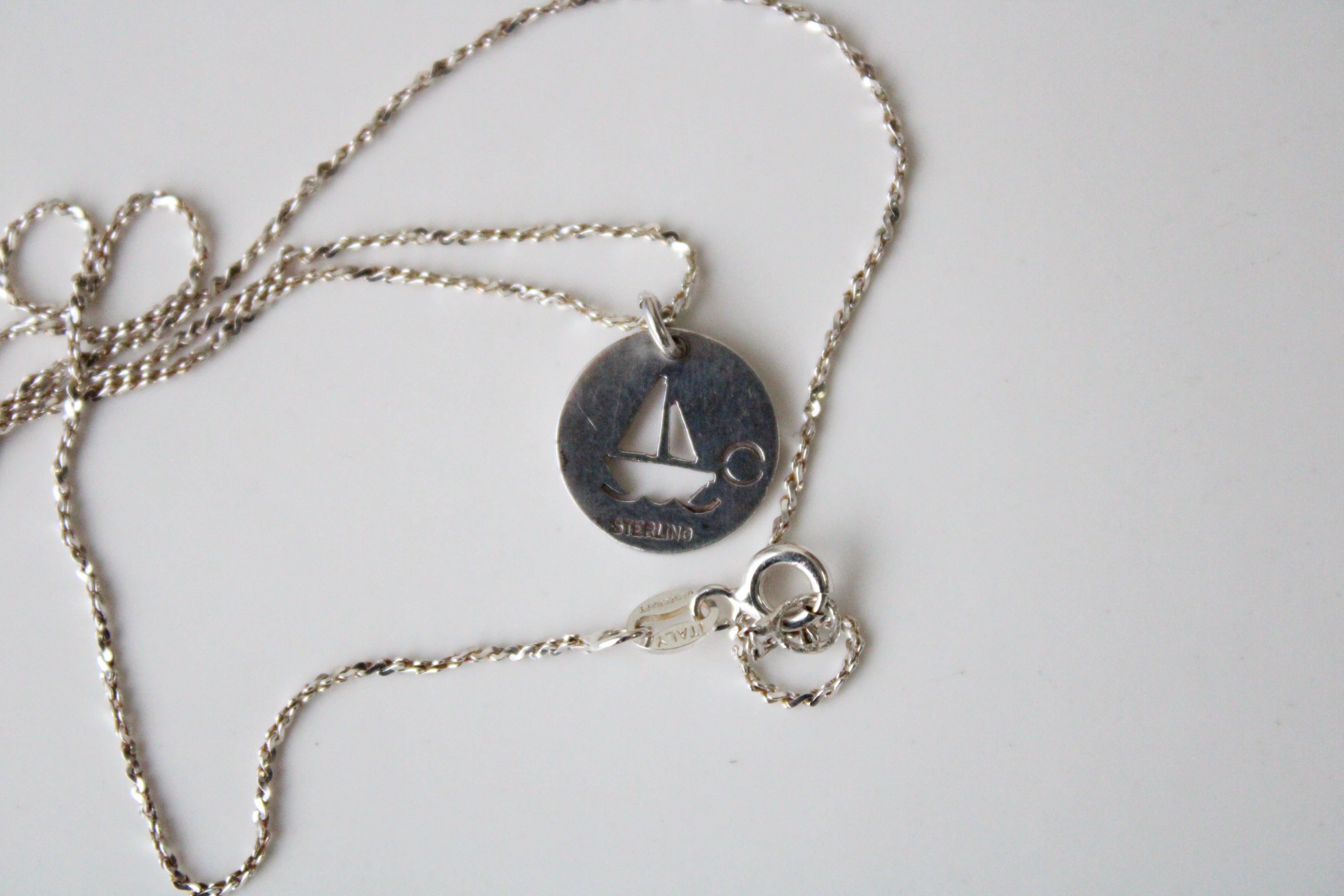 Sailboat Pendant Sterling Silver Necklace