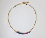 Pink & Blue Ombre Gold Chain Necklace