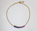 Pink & Blue Gold Chain Necklace