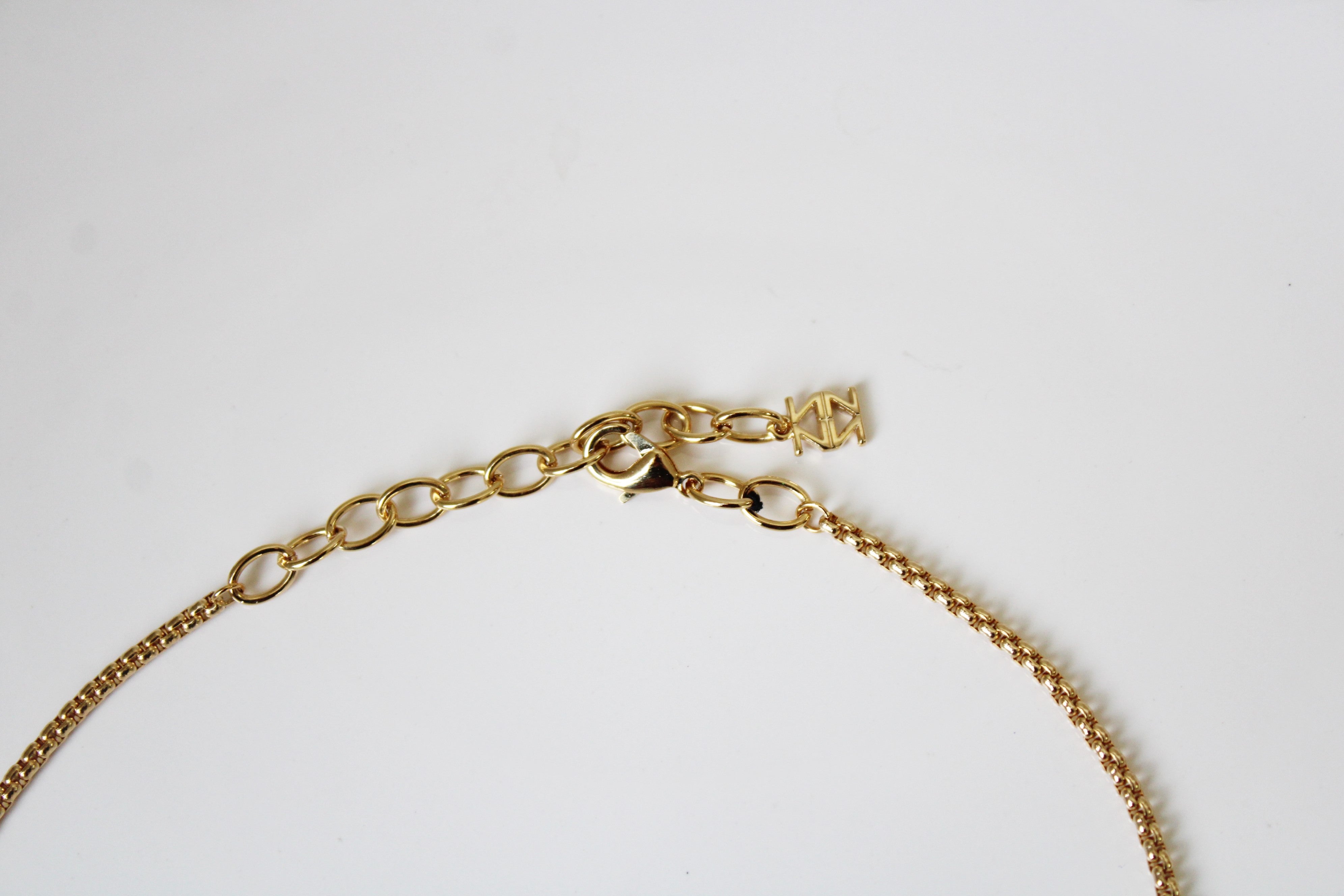 Pink & Blue Ombre Gold Chain Necklace