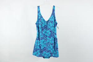 Blue Patterned Swim Dress | L