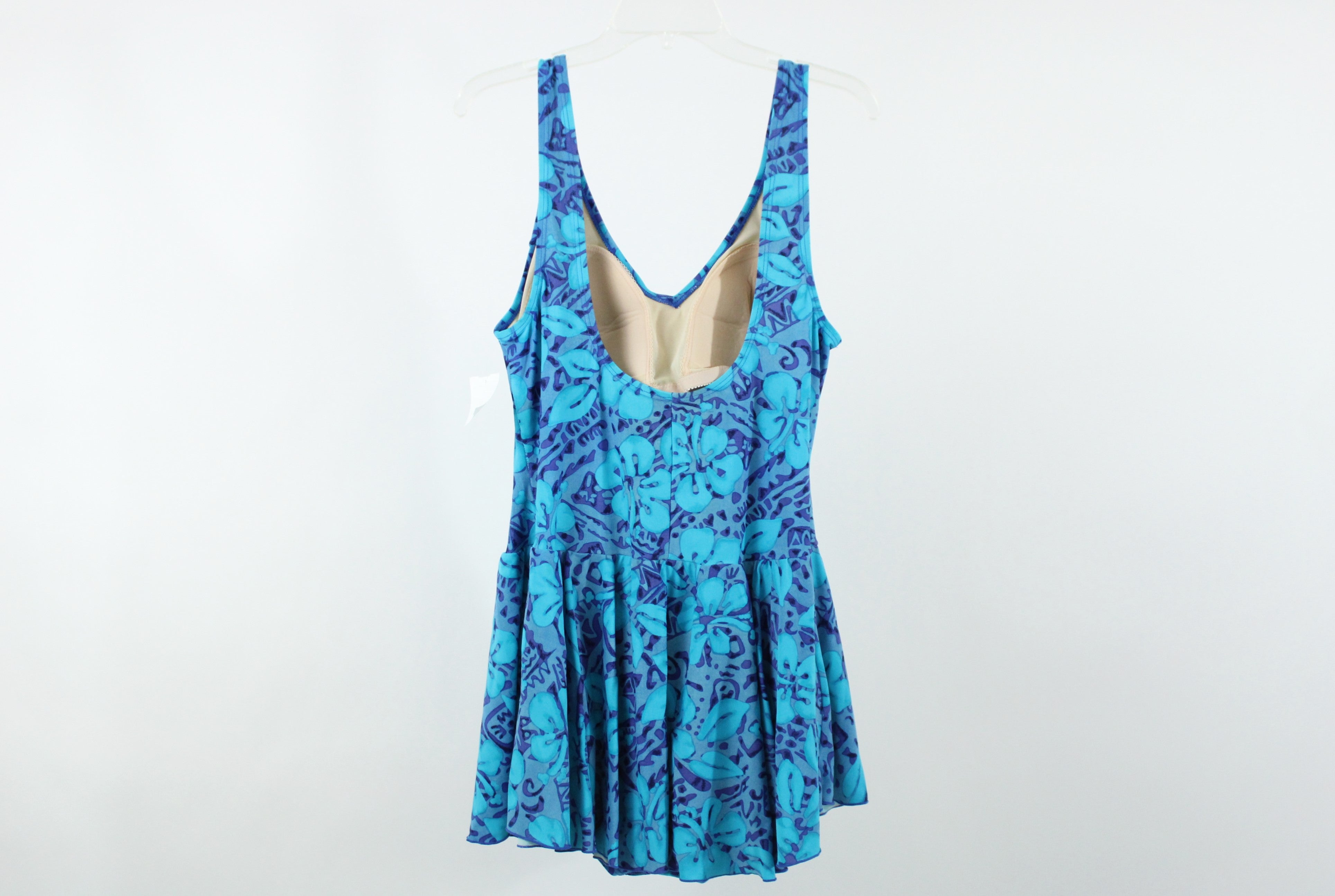 Blue Patterned Swim Dress | L