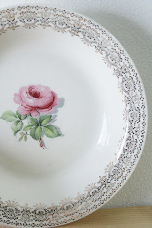 Taylor Smith USA Gold Edge Rose China 1 481 Bowl