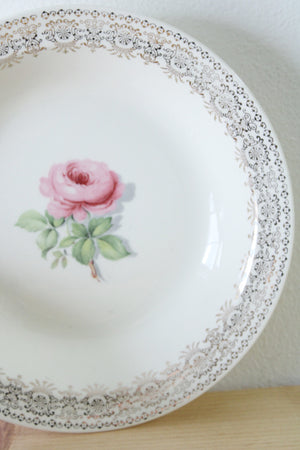 Taylor Smith USA Gold Edge Rose China 1 481 Bowl