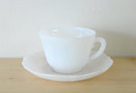 Vintage Milk Glass Teacup & Saucer