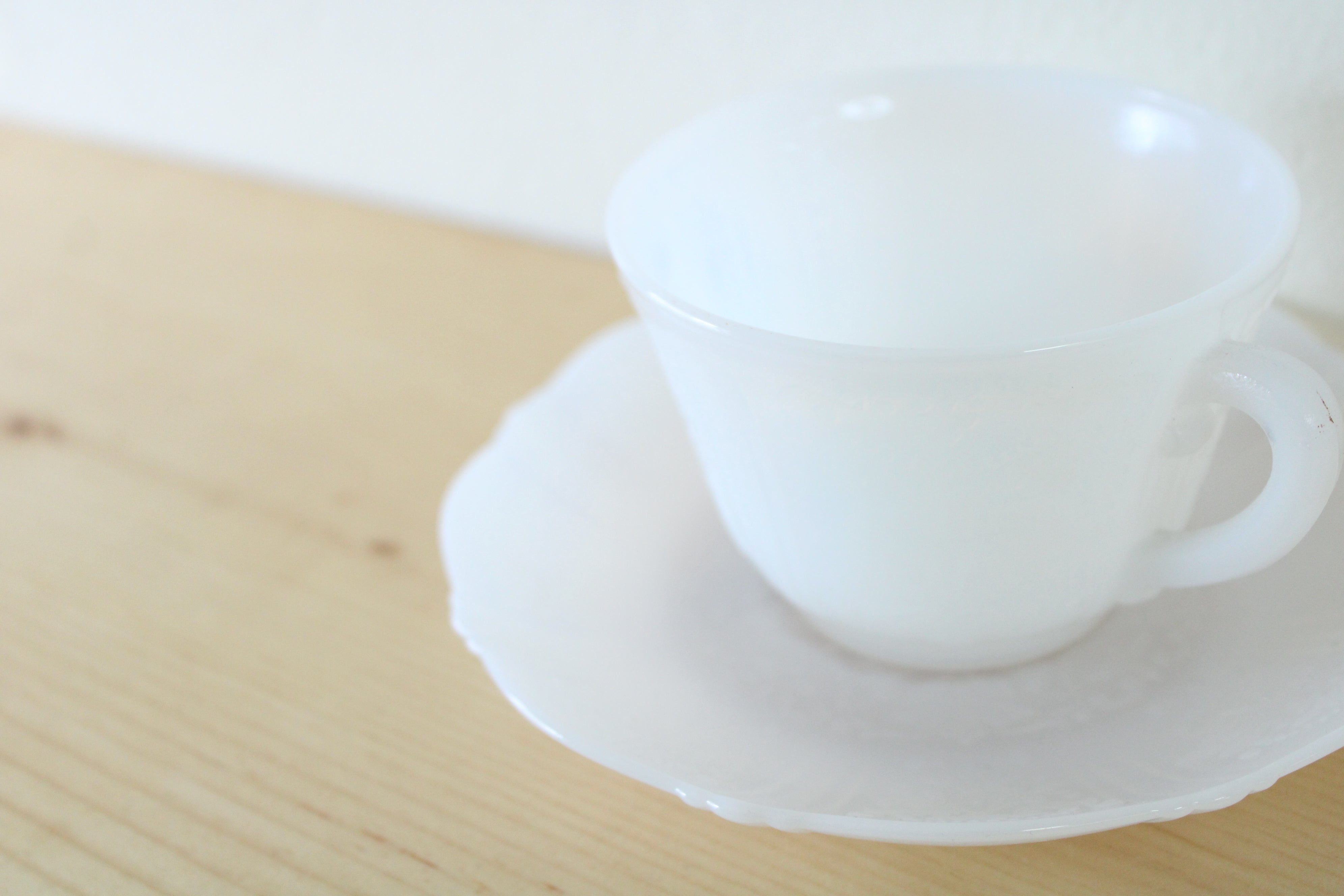 Vintage Milk Glass Teacup & Saucer