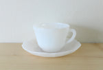 Vintage Milk Glass Teacup & Saucer