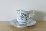 Imoco Fine China No. 2244 Blue Floral Teacup & Saucer