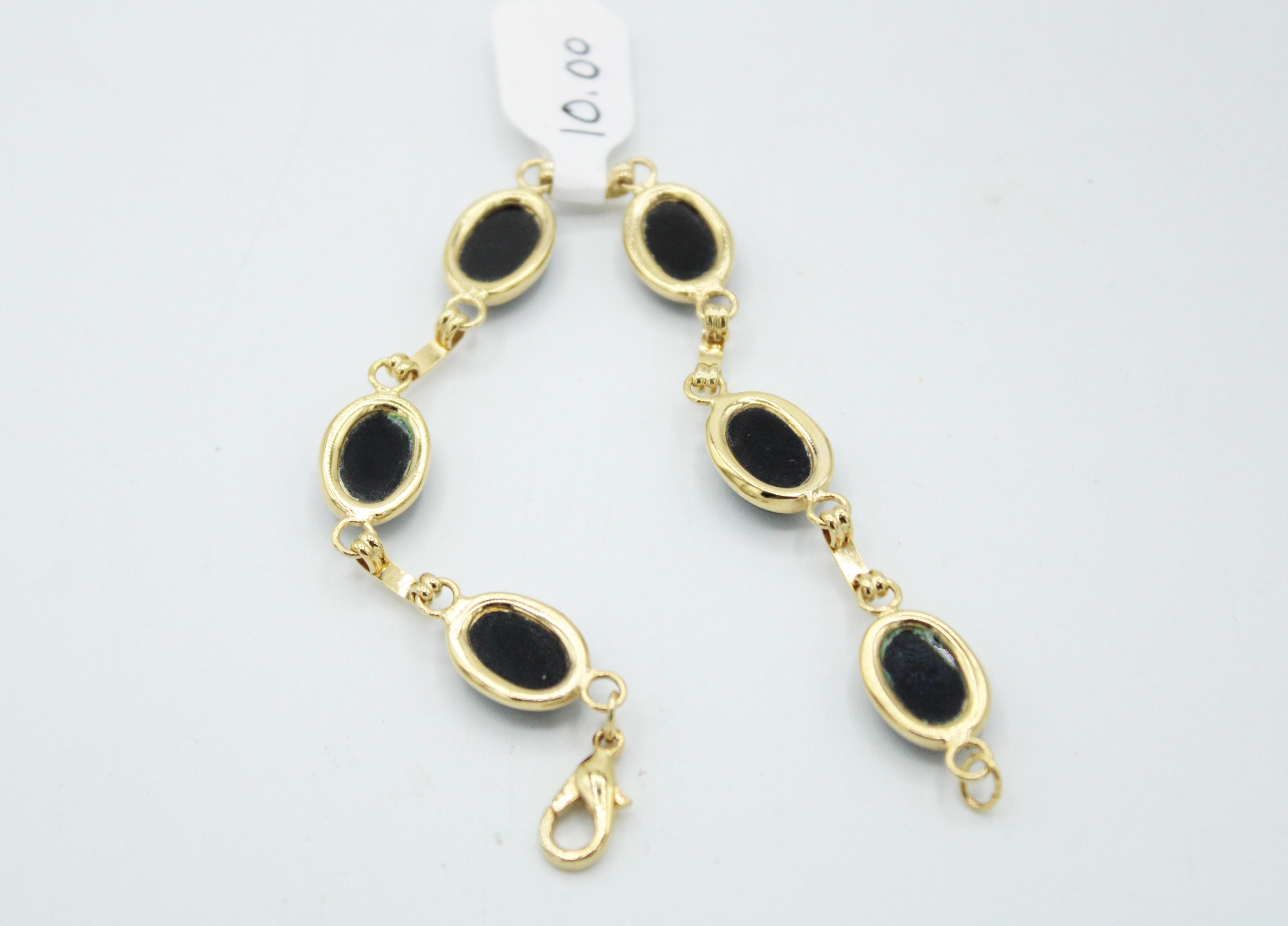 Black Oval Gold Bracelet
