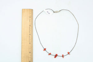 Red Turquoise Puka Necklace