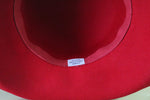NEW Jenny Buchman Red Black Feather Wool Hat